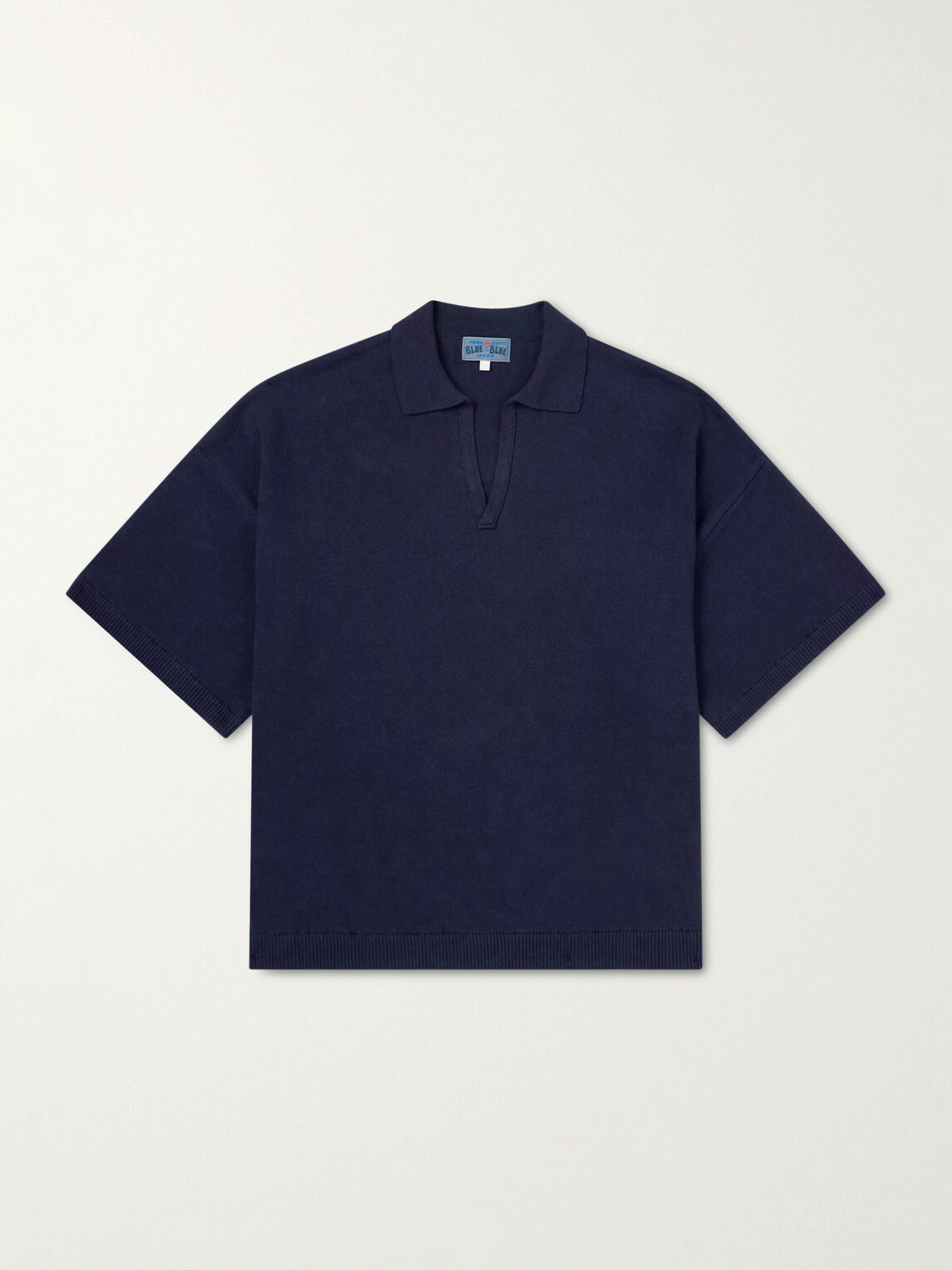 Blue Blue Japan - Knitted Polo Shirt - Blue