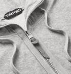 TOM FORD - Cotton-Blend Velour Zip-Up Hoodie - Men - Gray