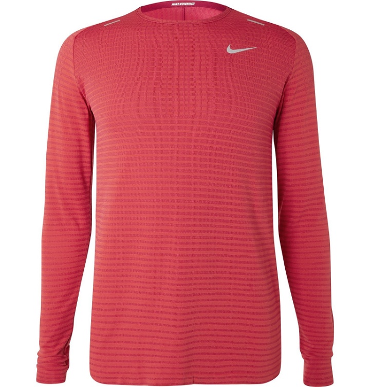 Photo: Nike Running - Ultra Slim-Fit TechKnit T-Shirt - Red