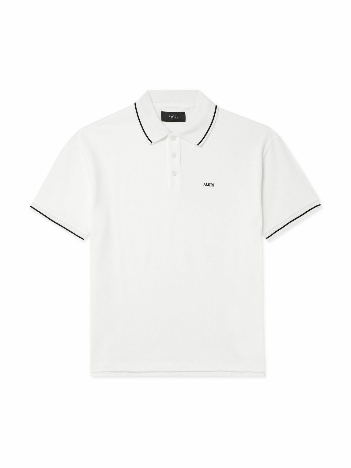 AMIRI - Logo-Embroidered Cotton-Piqué Polo Shirt - White