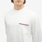 Thom Browne Men's Chest Pocket Crew Sweatshirt in Natural White