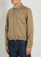 Ami Paris Embossed-logo Cotton Jacket Taupe