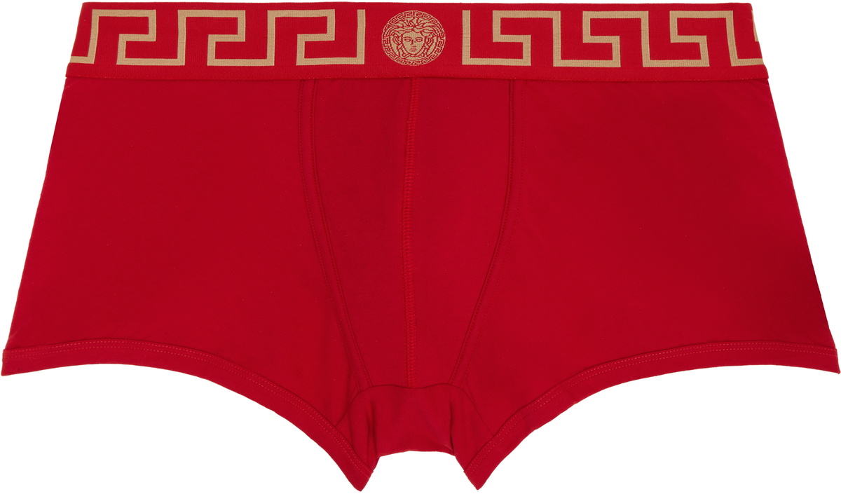 Versace Underwear Red Greca Border Boxer Briefs