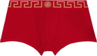 Versace Underwear Red Greca Border Boxer Briefs