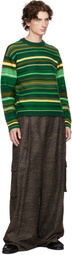 JW Anderson Green Multi Stripe Sweater
