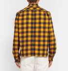 TAKAHIROMIYASHITA TheSoloist. - Camp-Collar Distressed Checked Cotton-Blend Flannel Shirt - Men - Yellow