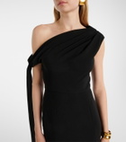 Solace London Irina scarf-detail crêpe gown