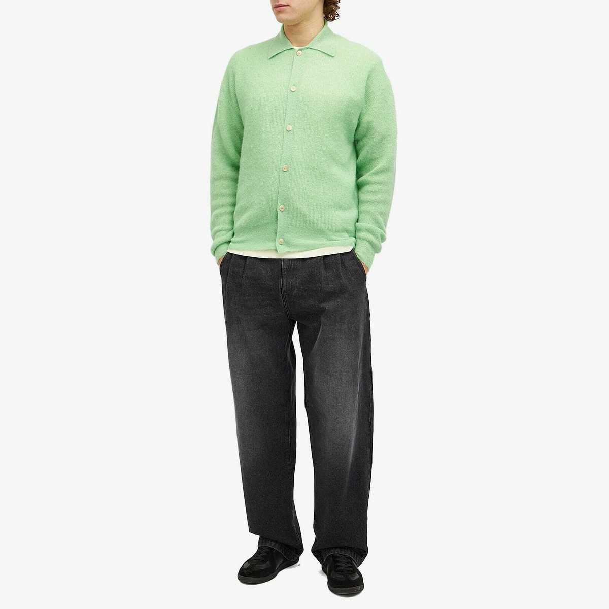 Manda Alpaca Cardigan - Light Green