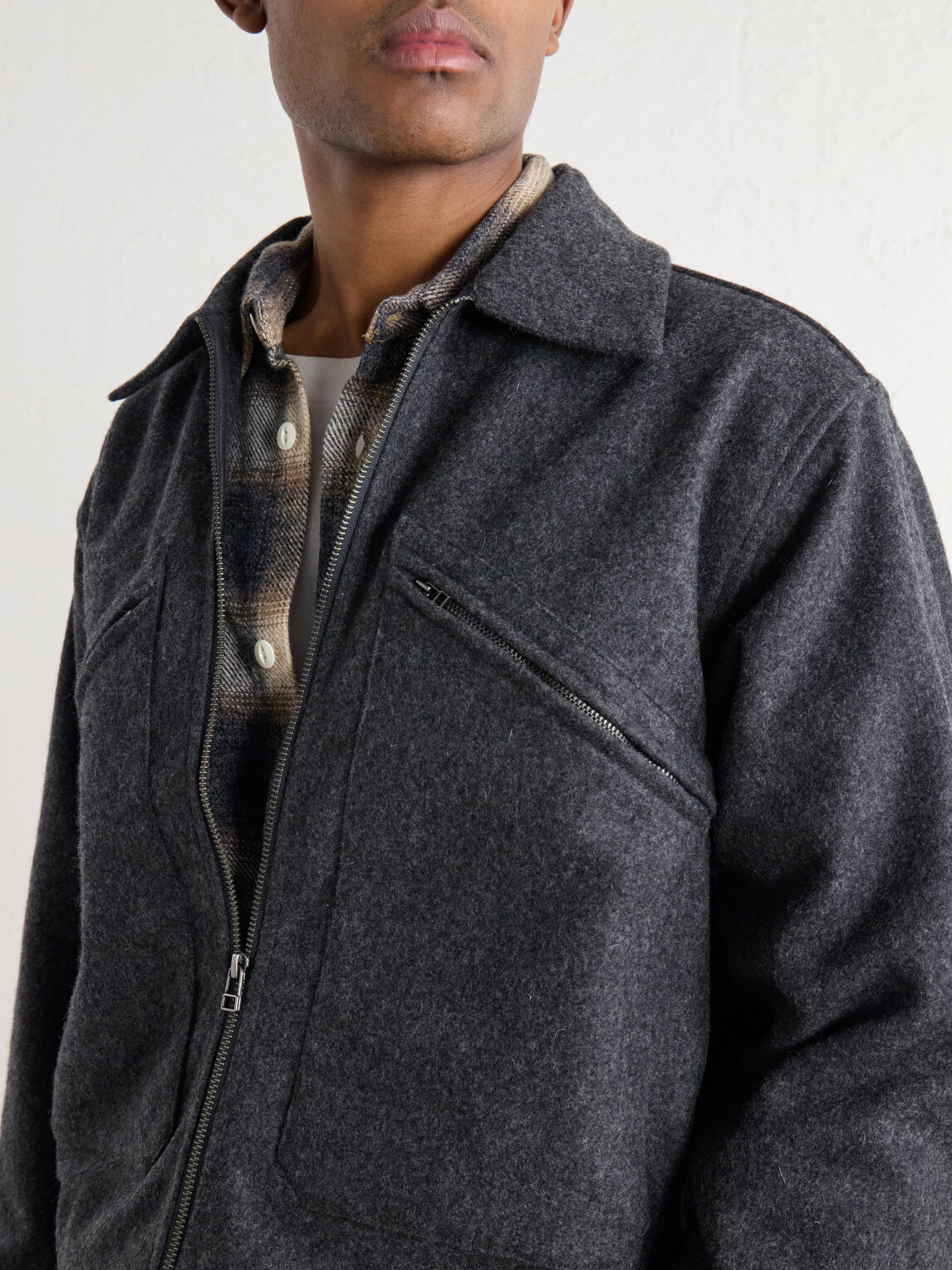 3sixteen - Cycling Wool-Blend Felt Jacket - Gray