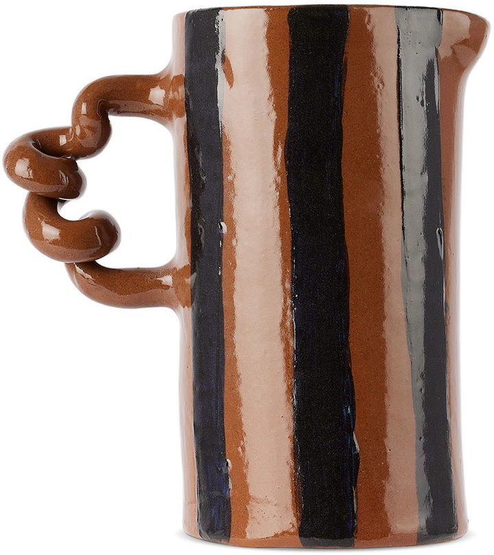 Photo: Harlie Brown Studio Brown & Green Stripe Delights Wiggle Jug