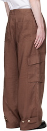 Marni Brown Marni Wave Logo Ramie Cargo Pants