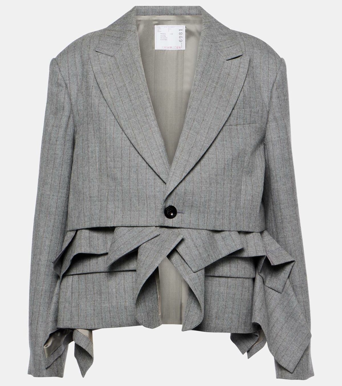 Sacai Deconstructed chalk stripe wool blazer Sacai