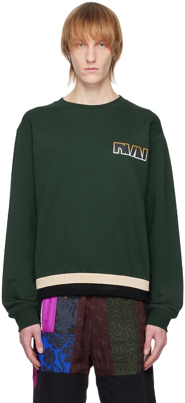 Photo: Dries Van Noten Green Appliqué Sweatshirt