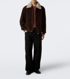 Arma Bari shearling-trimmed suede blouson jacket