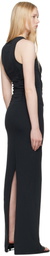 MM6 Maison Margiela Black Heavy Cotton Jersey Maxi Dress
