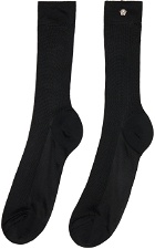 Versace Black Ribbed Knit Socks