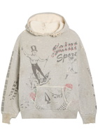 Saint Mxxxxxx X Alexis Drawing Distressed Hooded Cotton Sweatshirt Grey