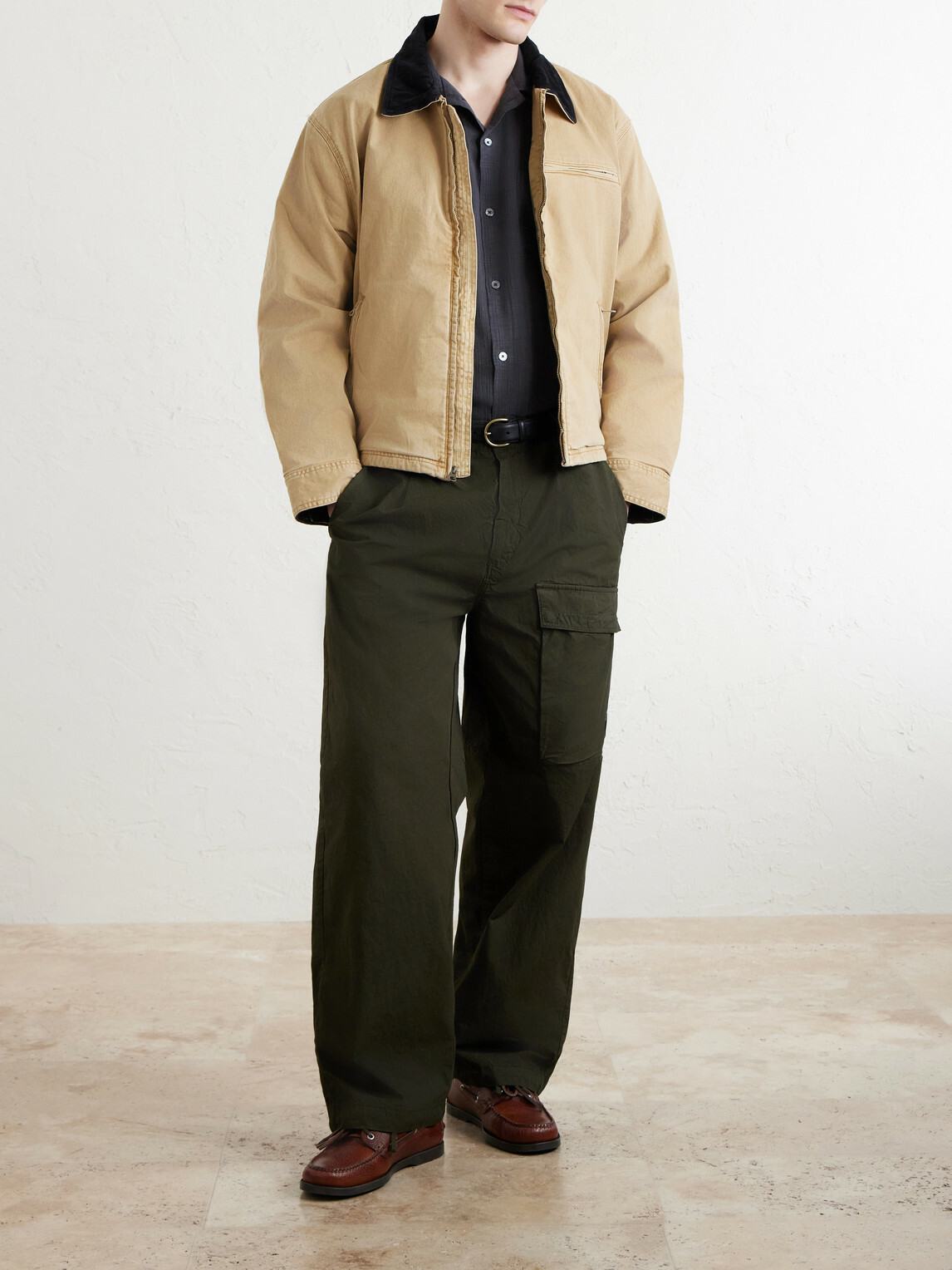 Corridor - Convertible-Collar Checked Cotton Shirt - Black
