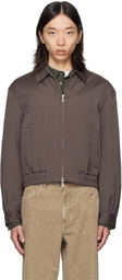 COOR Brown Wrinkle Reglan Wool Blouson Jacket