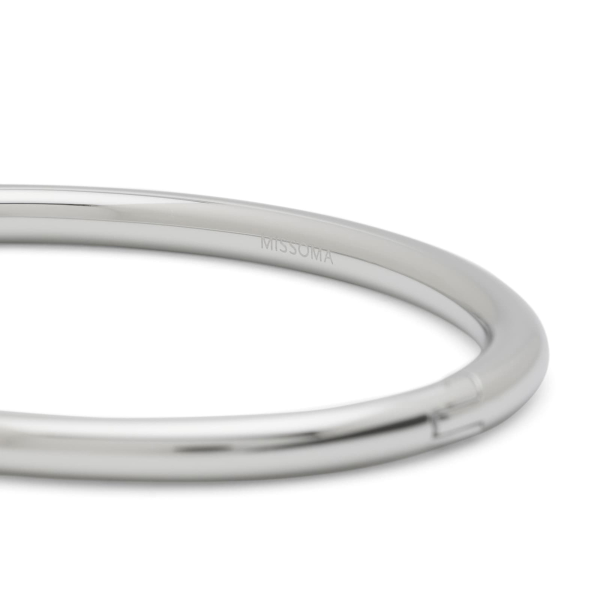Missoma Women's Classic Round Hinged Bangle Bracelet in Silver
