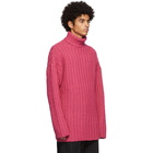 Our Legacy Pink Wool Large Rib Turtleneck