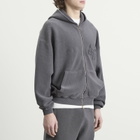 ANNIE HOOD Men's Inside Out College Zip Hoodie in Washed Black