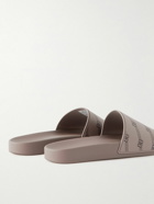 Balenciaga - Logo-Print Rubber Slides - Gray