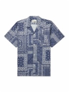 Bather - Camp-Collar Bandana-Print Cotton-Sateen Shirt - Blue
