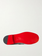 Christian Louboutin - The Plato NeoCL-Detailed Suede Penny Loafers - Gray