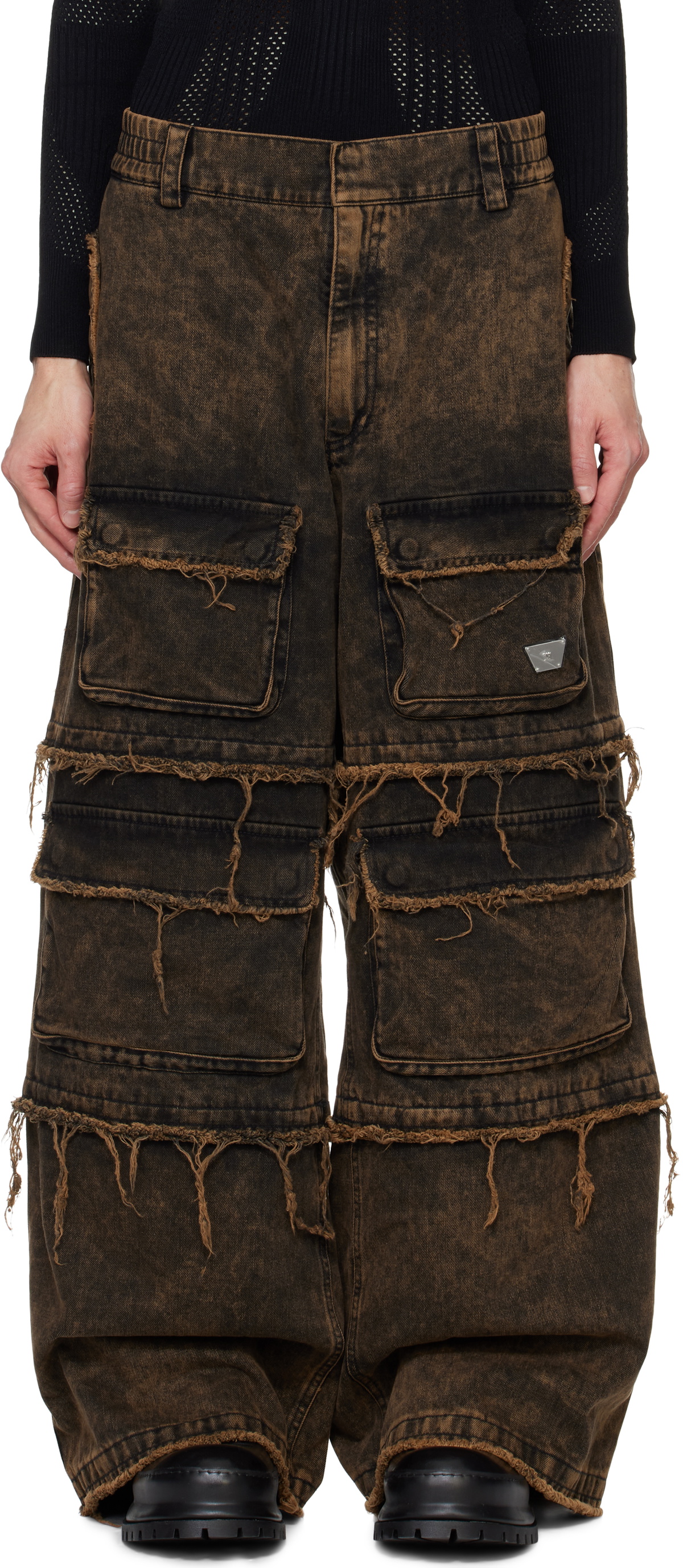 MISBHV Brown Ibiza Oversize Denim Cargo Pants