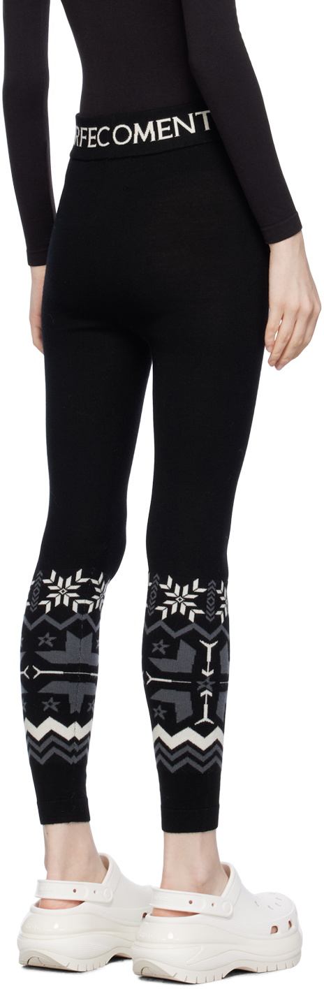 Nordic intarsia wool leggings in black - Perfect Moment