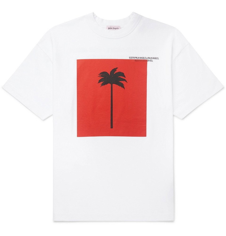 Photo: Palm Angels - Printed Cotton-Jersey T-Shirt - White