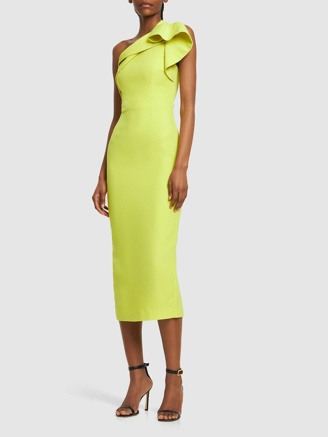 ROLAND MOURET - Asymmetric Silk & Wool Midi Dress Roland Mouret ROLAND MOURET - Asymmetric Silk & Wool Midi Dress Roland Mouret