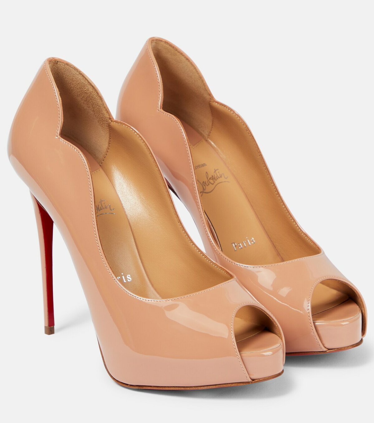 Christian Louboutin Hot Chick 100 Stripe Patent Red Sole Pump Eur 38US 8   eBay