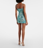 Rachel Gilbert Pierre beaded floral-appliqué minidress