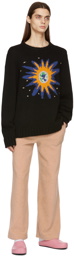 The Elder Statesman Black World Is Safe Crewneck Sweater