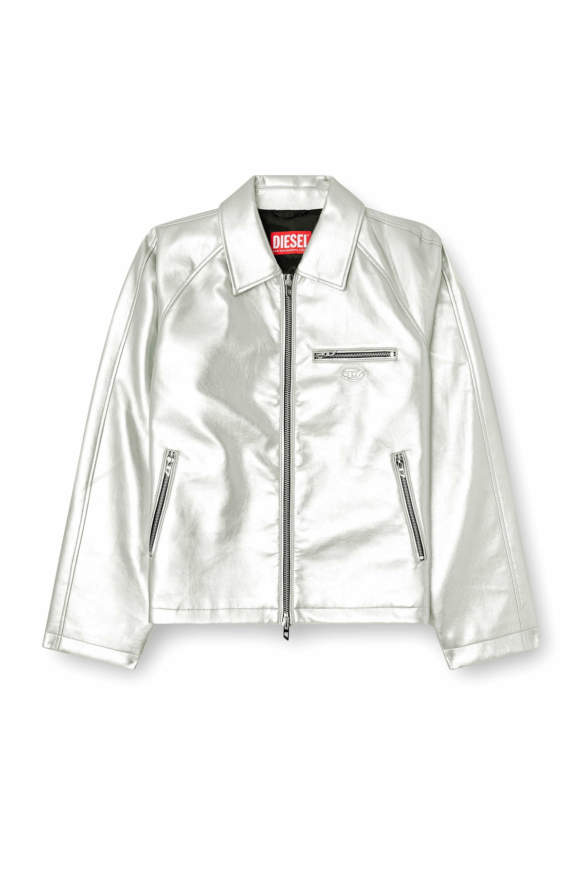 Diesel Metallic coach jacket - Jackets - Unisex - Silver Diesel