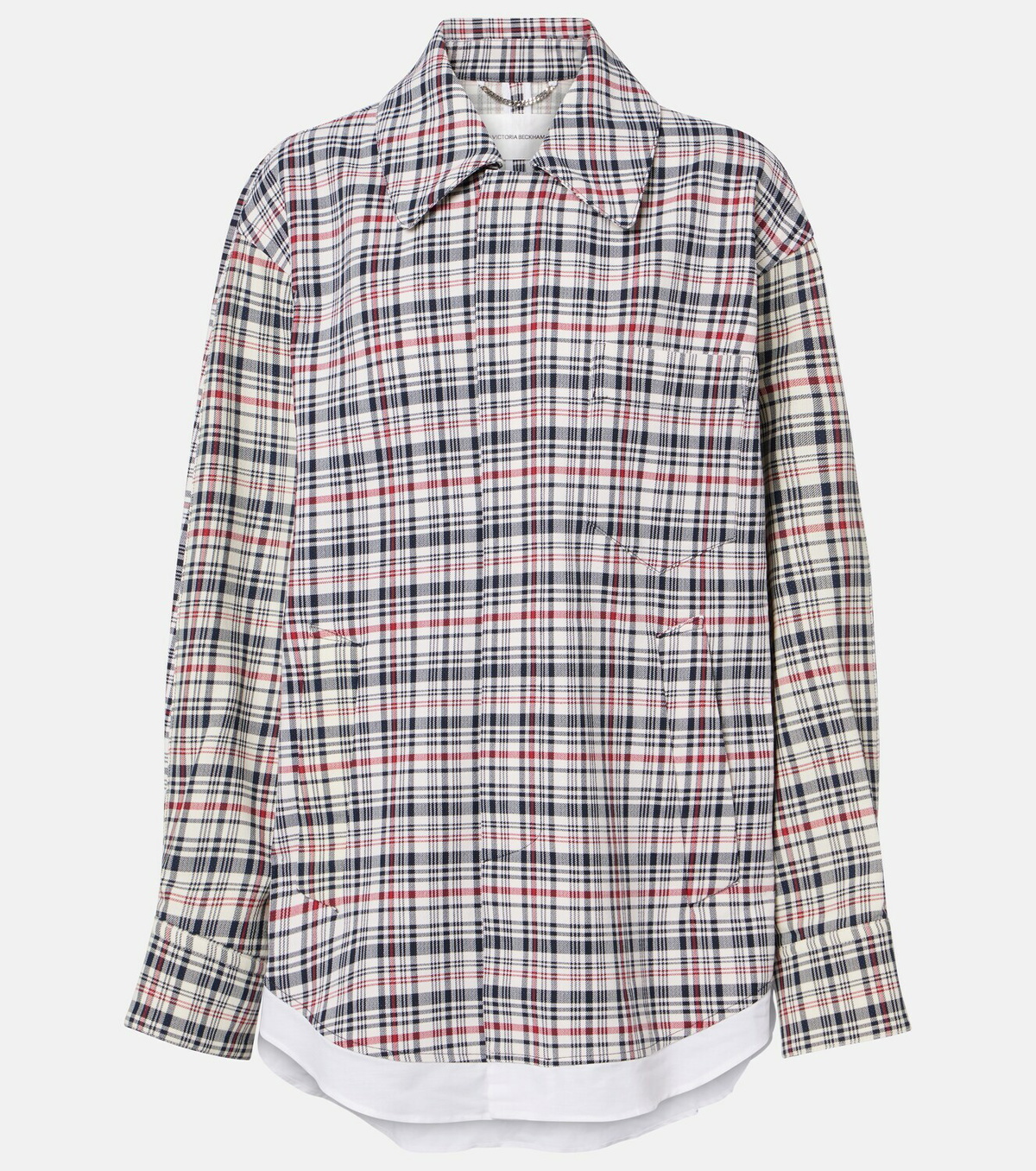 Victoria Beckham Checked oversized cotton and wool jacket