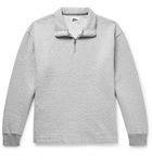 Pilgrim Surf Supply - Leon Double-Faced Crinkled Cotton and Wool-Blend Half-Zip Sweatshirt - Gray