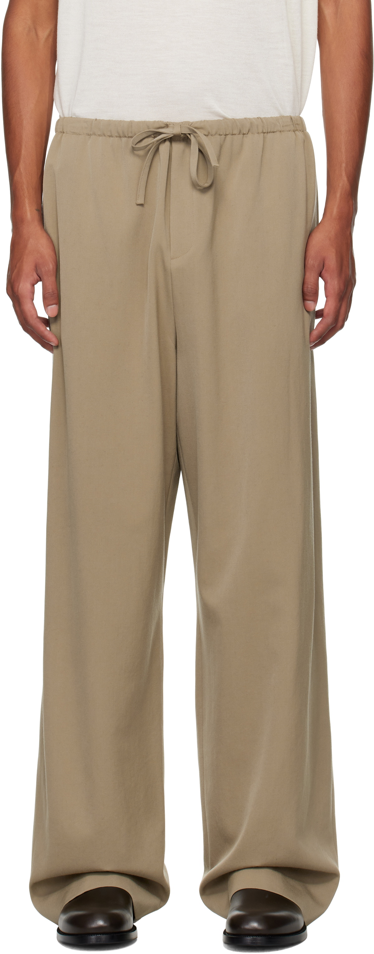 パンツ The Row Taupe Cotton Trousers The Row Taupe Donatello Trousers The Row