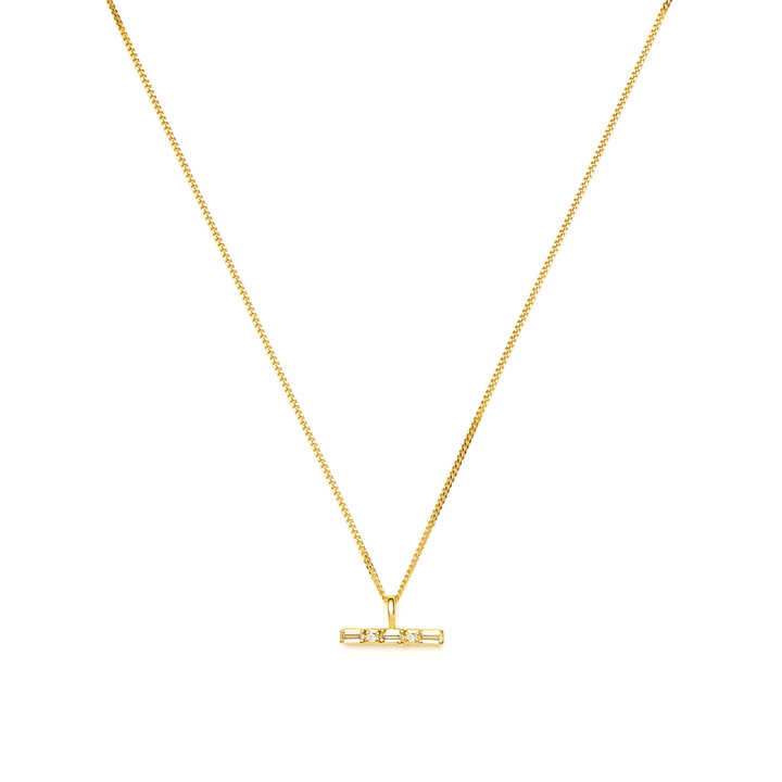 Photo: Missoma Women's x Lucy Williams T-Bar Stone Pendant Necklace in Gold 