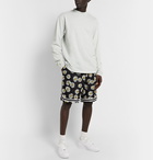 John Elliott - Floral-Print Mesh Drawstring Shorts - Black