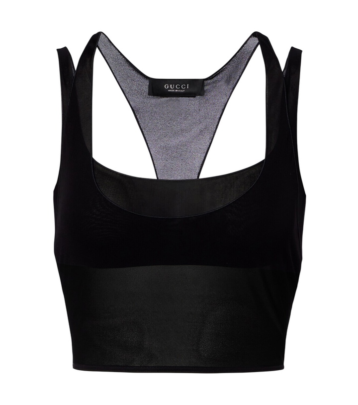Photo: Gucci Layered semi-sheer crêpe jersey top