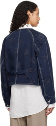NEEDLES Indigo Short Coverall Denim Jacket