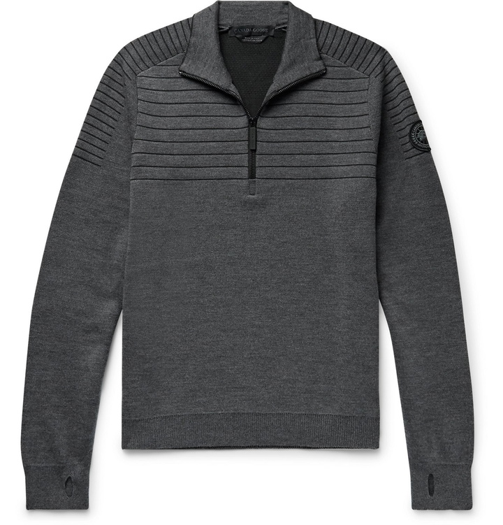 Photo: Canada Goose - Clarke Merino Wool-Blend Half-Zip Sweater - Gray