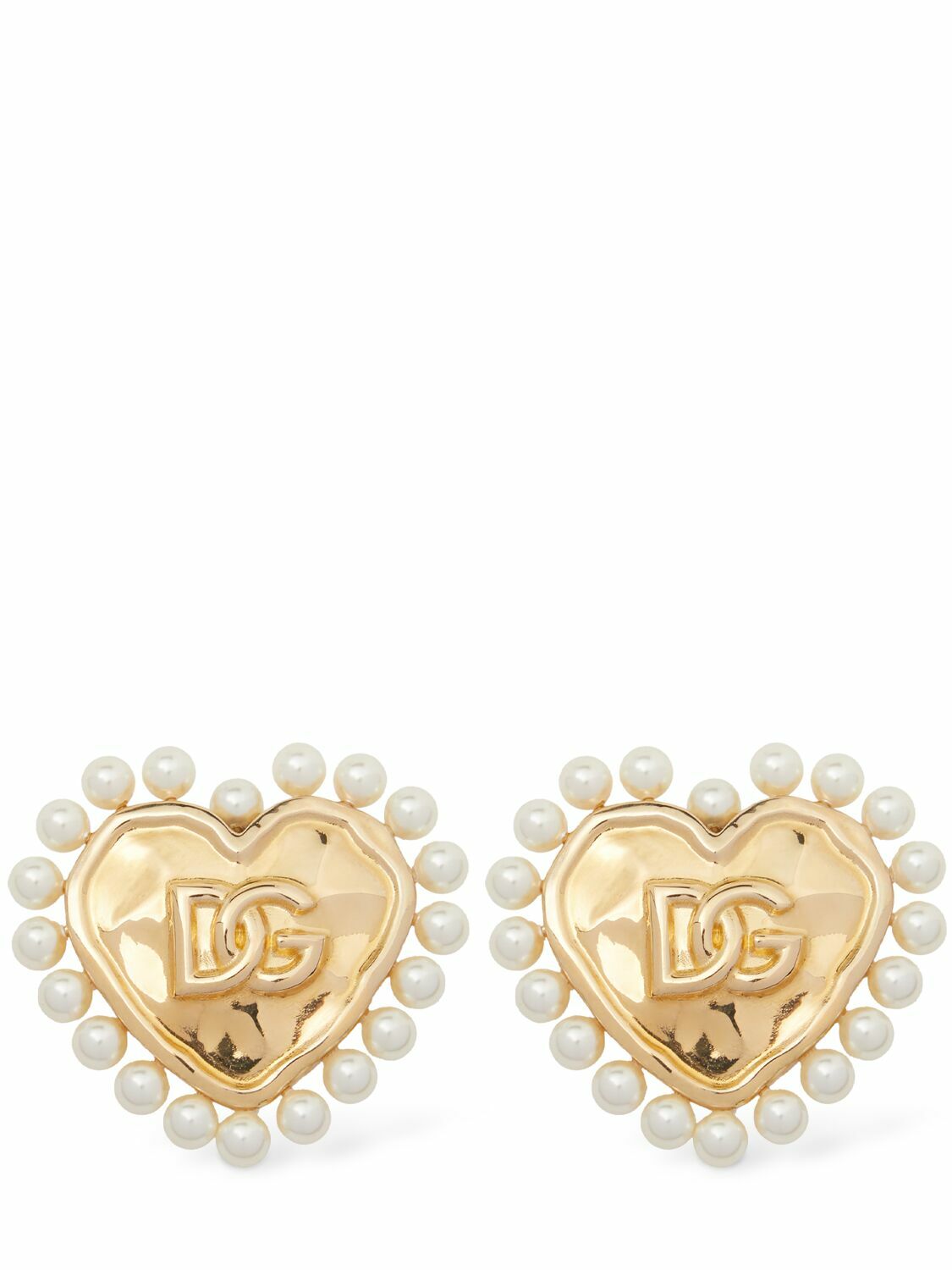 ピアス Dolce & Gabbana Heart Earrings With Dg Logo DOLCE & GABBANA Dg Logo & Heart Stud Earrings Dolce & Gabbana