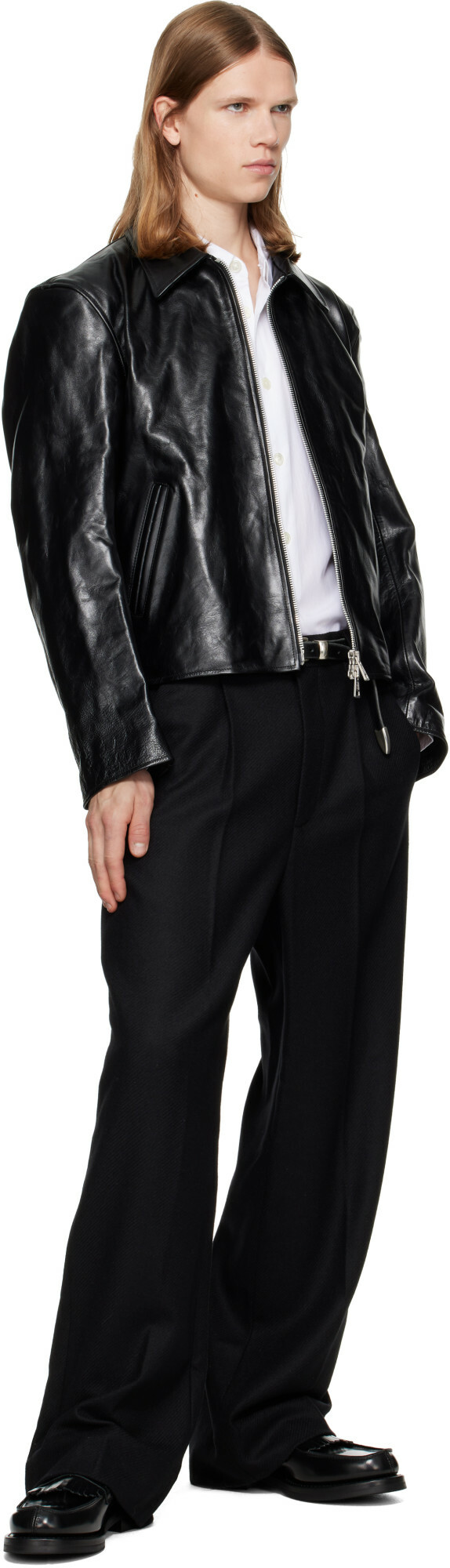 OUR LEGACY Black Mini Leather Jacket