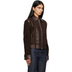Versace Brown Nappa Leather & Suede Blouson Jacket