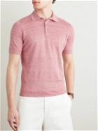 Brunello Cucinelli - Slim-Fit Linen and Cotton-Blend Polo Shirt - Pink