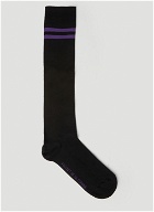 Rassvet - High Logo Intarsia Socks in Black